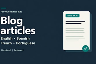 write blog articles in english spanish french or portuguese