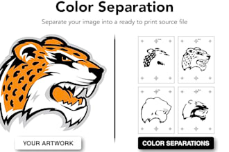 do professional spot color separation with halftone for screen printing