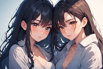 draw beautiful sfw or nsfw anime art illustration