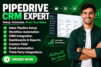 setup pipedrive CRM, pipeline and workflow automation