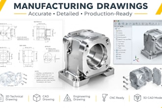 create precise manufacturing drawings, technical cad drawings, and fabrication