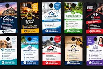 design door hanger, rack card, postcard for cleaning, roofing, solar, lawn care