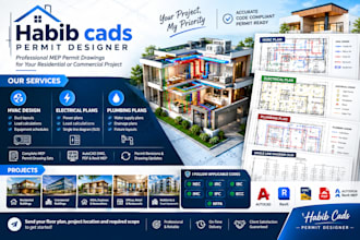 design hvac permit drawings, mep plans and load calculations