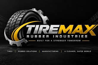 design a professional , tire, industrial, or manufacturing rubber logo