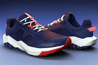 create photorealistic 3d shoe models, sneaker designs, and footwear renders