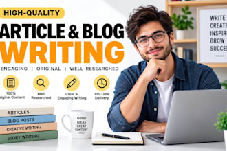write engaging articles, blog posts, creative content and stories