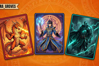 design custom trading card game board game card deck card frame design