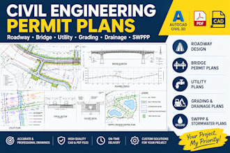 design roadway, bridge permit, utility, grading, drainage and swppp plans