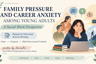 write well researched articles on social issues, and youth