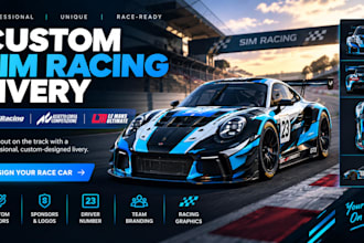 design custom car livery wrap for iracing acc le mans ultimate and assetto corsa