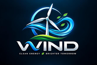design a professional airflow, air, or renewable energy wind logo