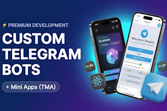 develop an advanced telegram bot, crypto tracker, or mini app