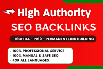 do 100 quality backlinks whitehat SEO authortiy link building service
