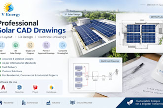create professional solar cad drawings for pv projects