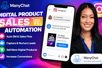build manychat digital product sales automation