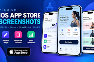 design premium ios app store screenshots for your mobile app
