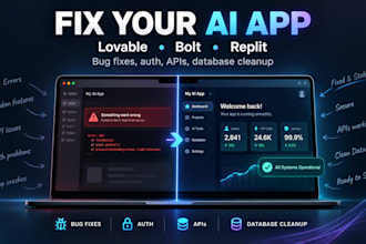 fix your lovable bolt replit or ai web app