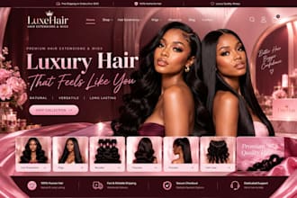 build hair extension website, hair store, shopify wigs store, beauty website