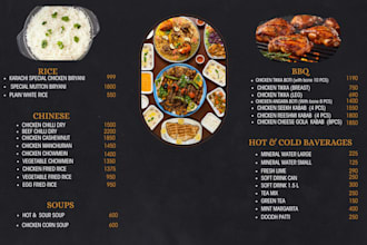 design a professional restaurant menu for your business