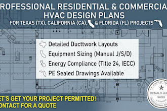 design residential and commercial hvac plans for tx ca fl projects