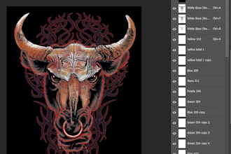 vector, spot,tshirt, cmyk,halftone,color separations for screen print