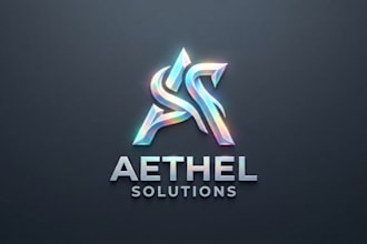 design a professional holographic logo for your brand