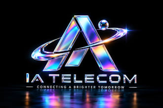 design a professional , iridescent, 3d, or futuristic holographic logo