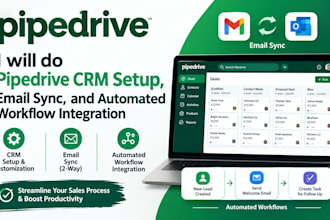 do pipedrive CRM setup, email sync, and automated workflow integration