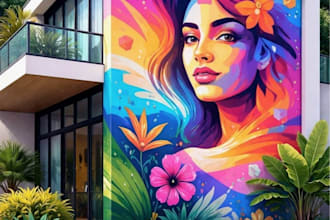 create graffiti pop art canvas designs and murals