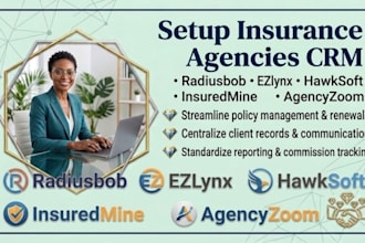 setup insurance agency CRM radiusbob ezlynx hawksoft insuredmine agencyzoom
