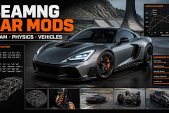 create beamng drive car mods, fix jbeam files and car physics