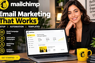 setup mailchimp email marketing, automation campaigns mailchimp flows templates