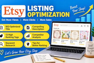 etsy SEO listing optimization, keywords, titles, and tags