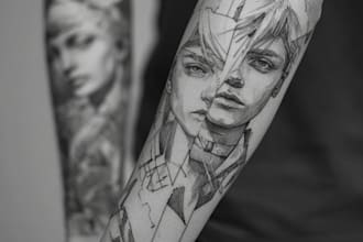 create a tattoo design of tattoo sleeve