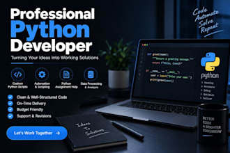 be your python developer for python assignment and python script