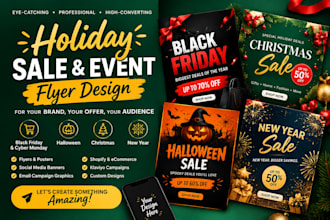 design halloween cyber monday christmas black friday flyer new year sales banner