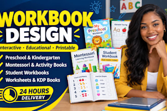 create children workbook, interactive educational workbook, worksheet, KDP
