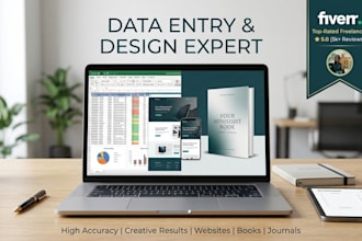 do data entry, website design, cover design and journal creation