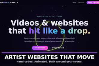 build a stunning animated artist website for your music