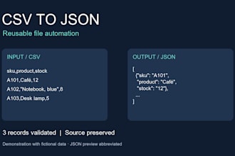 automate CSV and json file processing with a python script