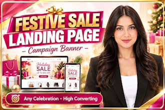 design a high converting shopify festive sale landing page and campaign banner