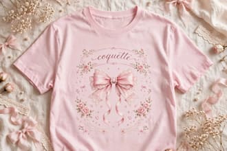 design 3 trendy coquette bow y2k baby tee designs