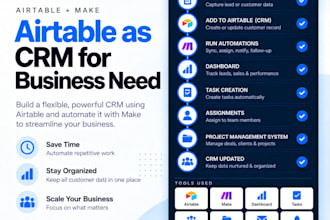 build airtable and make CRM business process automation