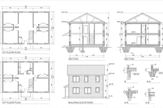 draft 2d floor plan house plan permit drawing and blueprint in autocad