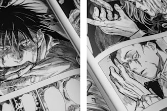 illustrate comic book manga page graphics novel manga