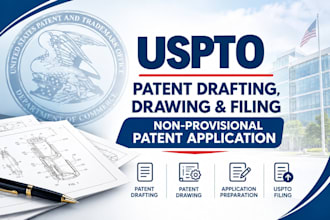 do uspto patent drawing, patent drafting and filing, non provisional patent