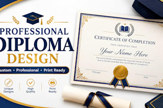 design a professional high school diploma and ged or university transcript