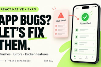 fix react native and expo app bugs, crashes and build errors