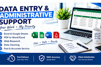 do data entry, excel data cleaning and administrative support