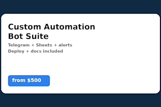 build a custom telegram automation suite with sheets alerts